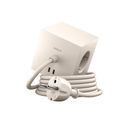 Avolt Square 1 Multiple Socket USB-C & Magnet, 2 x USB-C 5 V 30 W, 3 x 230 V, cable 1.8 m, beige