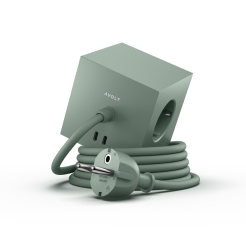 Avolt Mehrfachsteckdose Square 1, USB-C & Magnet 2 x USB-C 5 V 30 W, 3 x 230 V, Kabel 1,8 m, grün