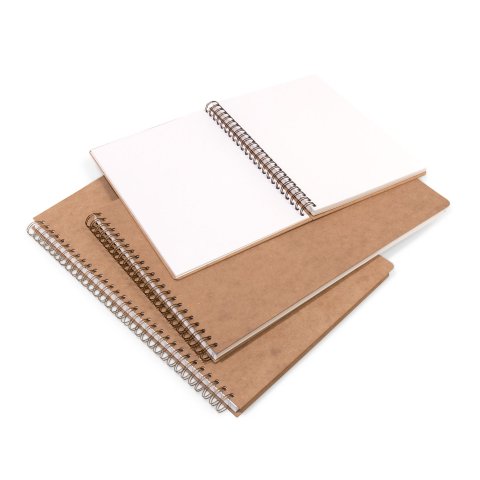 Cuaderno de dibujo en blanco mar Euro MDF blanco 160 g/m². 320x215 mm, aprox. DIN A4 vertical, 50 hojas/100 S, en espiral