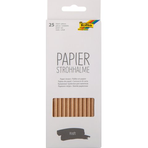 Paper Straws Kraft, 197 x 6 mm, 25 pieces