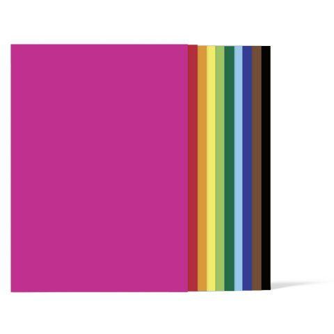 Paquete de mezcla de colores de cartón fotográfico 270 g/m², 210 x 297, 10 hojas, colores básicos