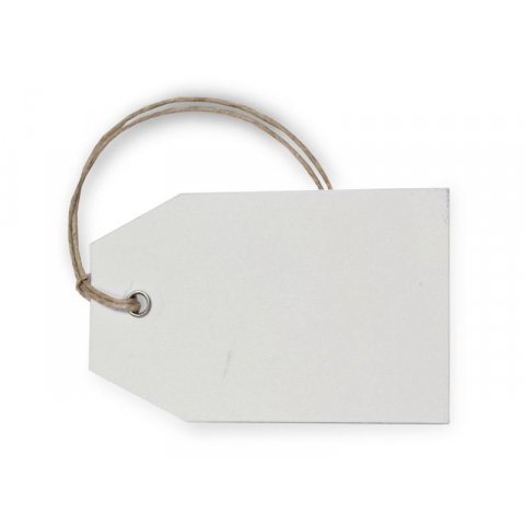 Cardboard hang tags, perforated 50 x 80 mm, ca. 300 g/m², white, 100 pieces