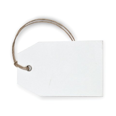 Cardboard hang tags, perforated 50 x 80 mm, ca. 300 g/m², white, 10 pieces