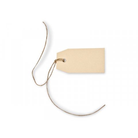 Cardboard hang tags, perforated 30 x 60 mm, ca. 300 g/m², braun, 100 pieces