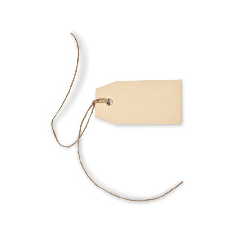 Cardboard hang tags, perforated 30 x 60 mm, ca. 300 g/m², braun, 10 pieces