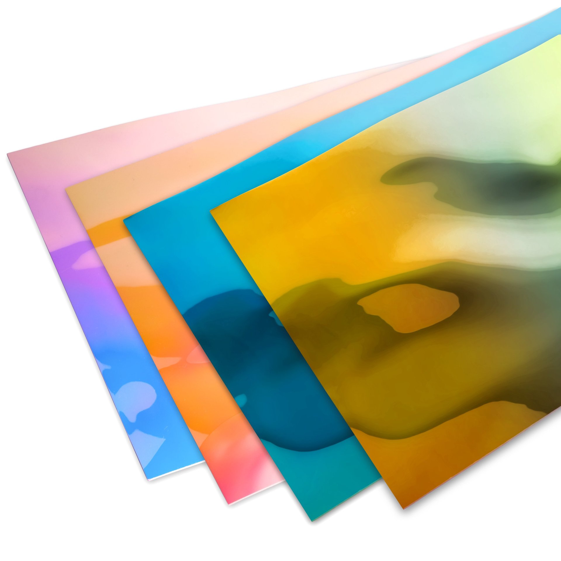 Polystyrol Spiegel, farbig, unregelmäßig gewellt