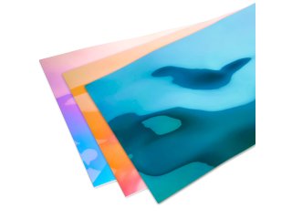 Polystyrol Spiegel selbstklebend, Quadrate 5 mm, irisierend grün/blau 1,2 x  245 x 490 mm kaufen