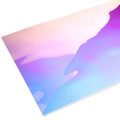 Specchio di polistirolo, colorato, irregolarmente ondulato azzurro/rosa iridescente 8 x 320 x 1000 mm, s=2 mm