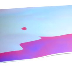 Specchio di polistirolo, colorato, irregolarmente ondulato azzurro/rosa iridescente 8 x 320 x 1000 mm, s=2 mm