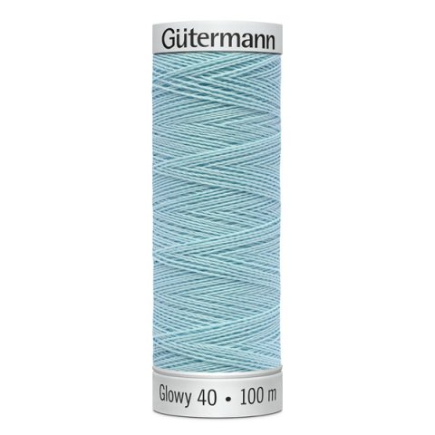 Maschinenstickfaden Glowy 40 l = 100 m, 100 % PET, nachleuchtend, türkis (4)