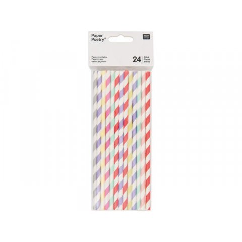Paper Poetry paper straw sorbet mix, 195 x 6 mm, 24 pieces
