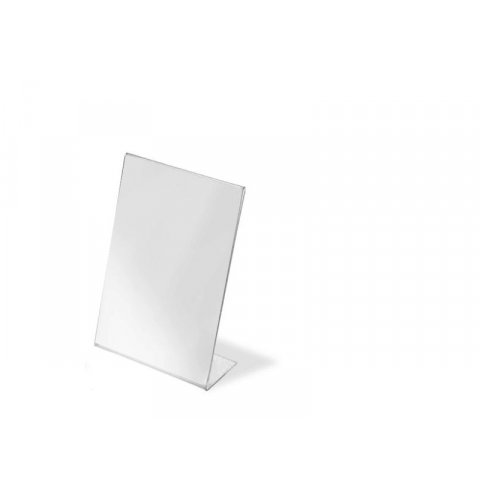 Supporto per depliant da tavolo, sezione a L per DIN A5, incolore trasp. (210x150x75 mm)
