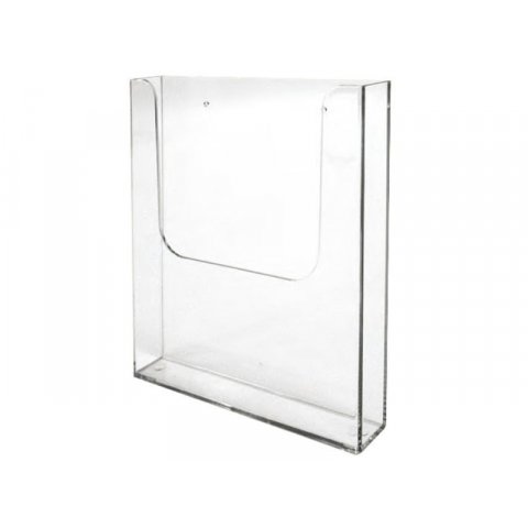 Wall mounted leaflet dispenser for A4 (portrait), colourless, transparent