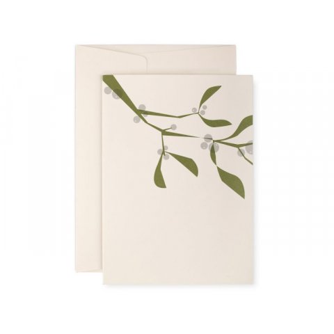 Pleased to meet greeting card folded card + envelope, DIN A6, mistletoe