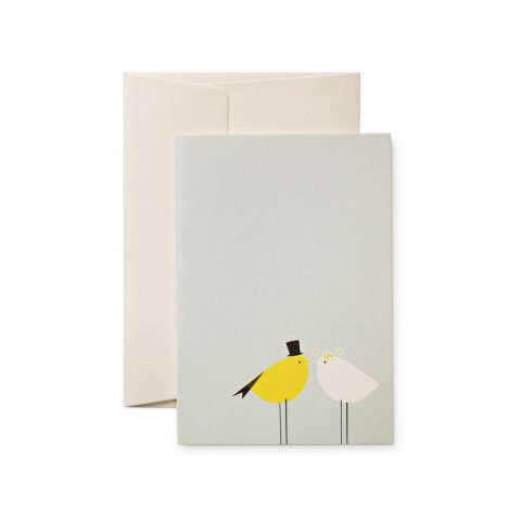 Pleased to meet greeting card folded card + envelope, DIN A6, bird wedding