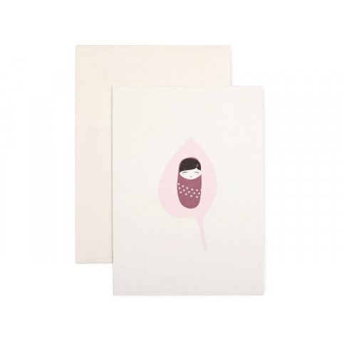 Pleased to meet greeting card folded card + envelope, DIN A6, It'a girl