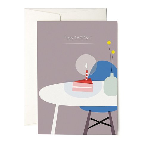 Pleased to meet greeting card folded card + envelope, DIN A6, A piece of cake