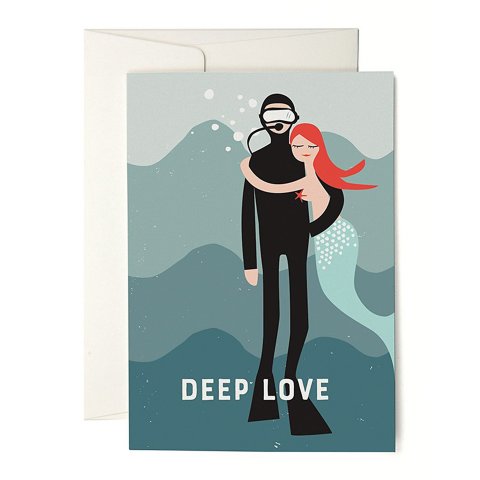 Biglietto Pleased to meet DIN A6, cartoncino pieghevole + busta, Deep love