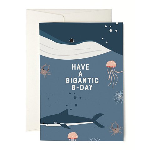 Biglietto Pleased to meet DIN A6, cartoncino pieghevole + busta, Gigantic B-Day