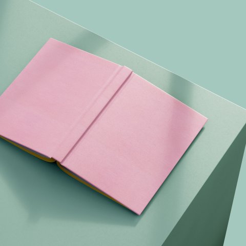 DIY set, book binding, hardcover notebook A5, incl. material + tool + instruction, pink