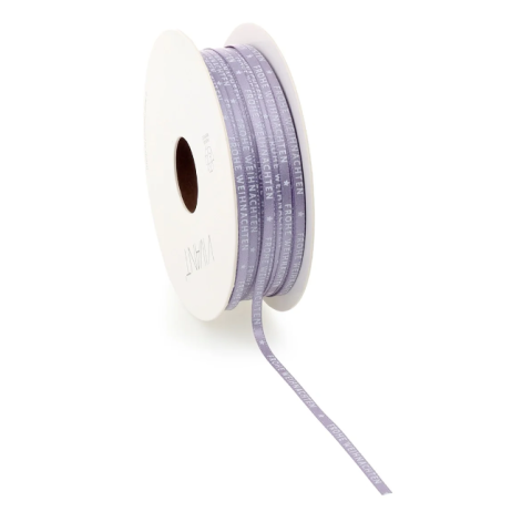 Geschenkband Frohe Weihnachten Mini b = 3 mm, l = 10 m, lila
