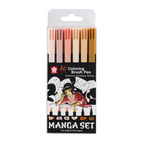 Sakura Koi Coloring Brush Set 6 Stifte, Hautfarben