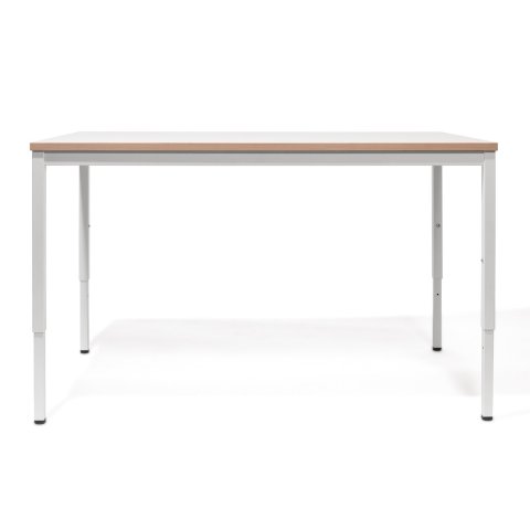 Modulor Tisch M für Kinder, weiß Melaminplatte weiß, Kante buche, 25x680x1200mm
