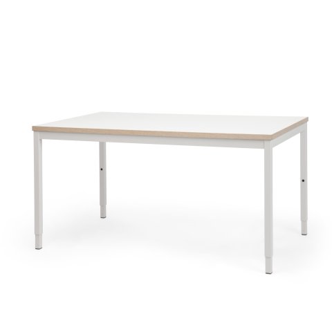 Modulor mesa M para niños, blanca Encimera de melamina blanca, canto multiplex, 25x680x1200mm