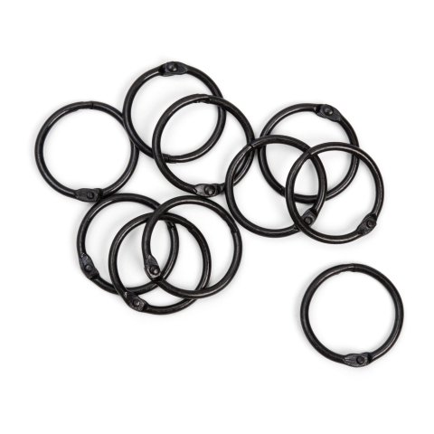 Binder rings, black ø i. 19 x 2,5 mm (3/4'), 10 pieces