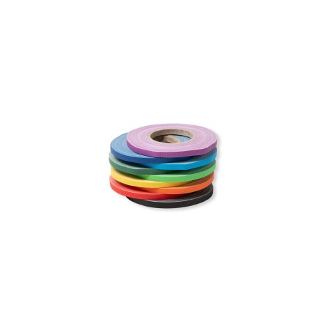 Modulor Gewebeband ''Gaffa'', Rainbow-Set 9 Rollen/Farben, 5 mm x 12,5 m, matt
