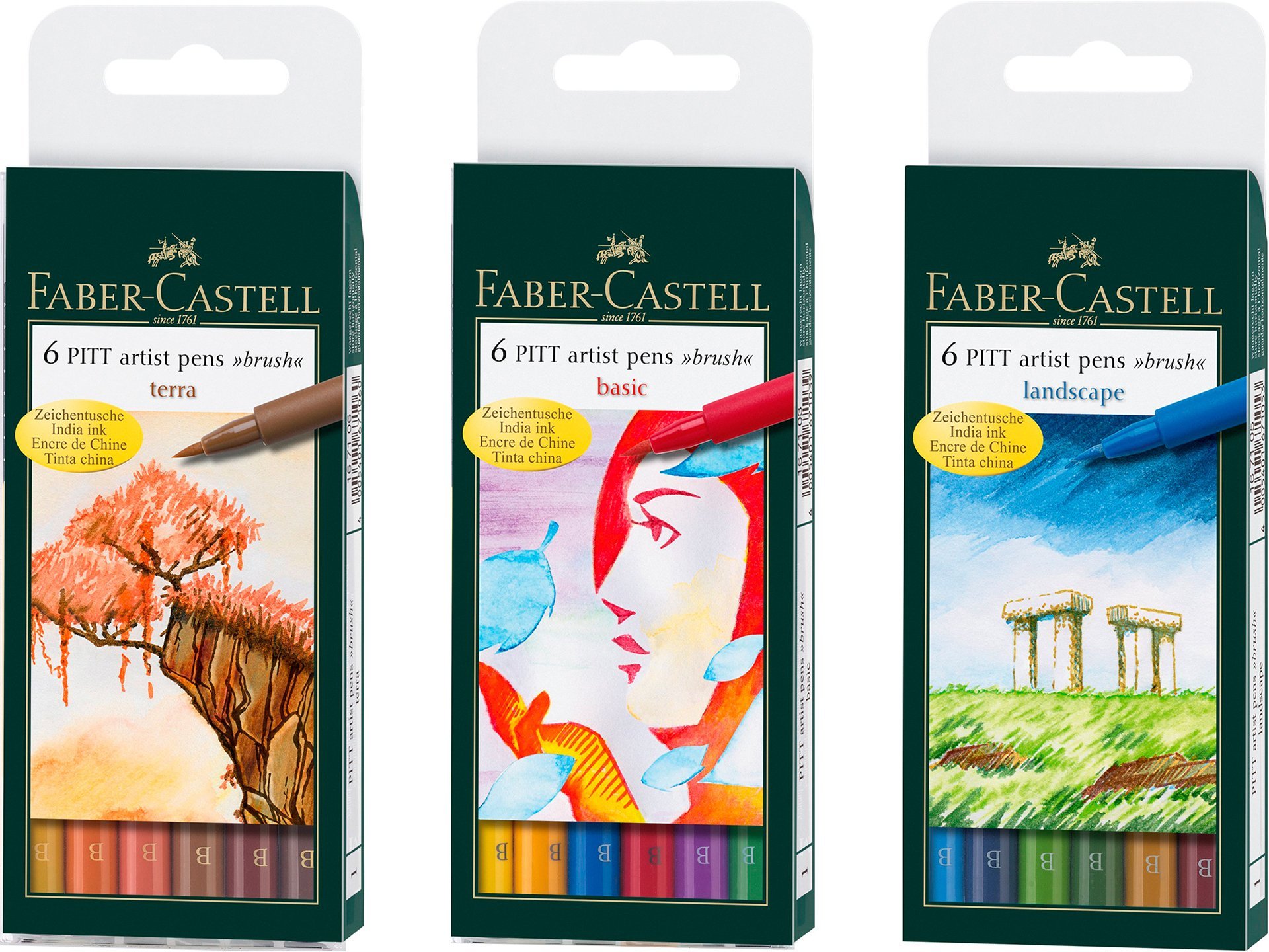 Tegenstander openbaar Weerkaatsing Buy Faber-Castell Pitt artist pen, brush, coloured online at Modulor