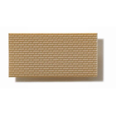 Textured polystyrene sheet, through-stamped, small 175 x 300 mm, brickwork, olive-grey, app. 1:100
