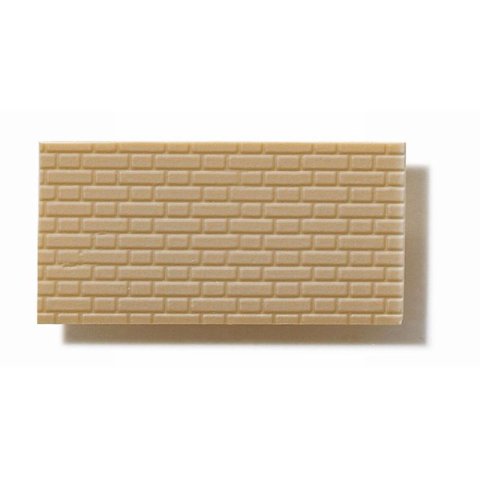 Textured polystyrene sheet, through-stamped, small 175 x 300 mm, brickwork, olive-grey, app. 1:50