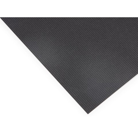 Wellkartonstreifen farbig 175 x ca. 500 mm, fein, h=0,5  w=1,5 schwarz