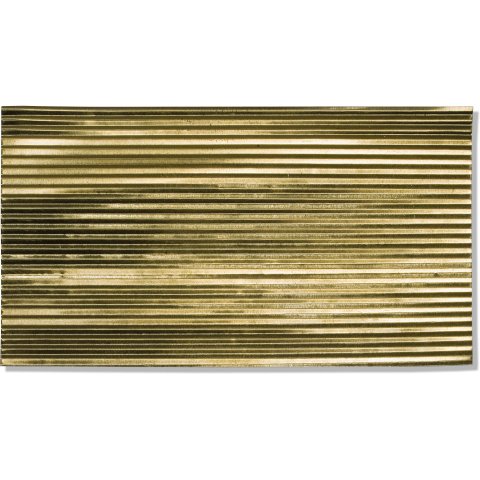 Micro-corrugated sheet, through-stamped, fine brass, 100 x 180 mm, th=0.1 mm