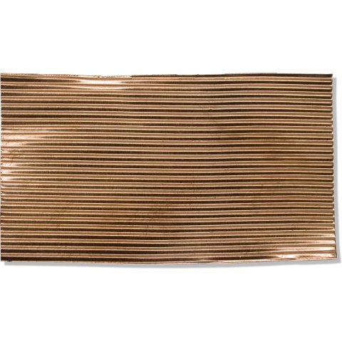 Micro-corrugated sheet, through-stamped, fine copper, 150 x 240 mm, th=0.1 mm