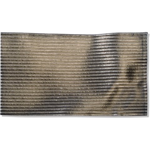 Lamiera micro-ondulata, goffrata, banda fine Piombo (h = 0,8 mm), 175 x 240 mm, s=0,5 mm