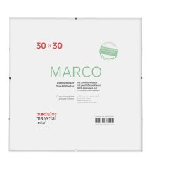 Marco frameless glass picture holder 30 x 30 cm, 2 mm normal glass, MDF-rear pnl with c