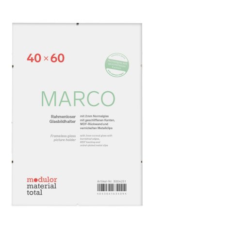 Marco porta-immagine senza cornice 40 x 60 cm, 2 mm vetro normale