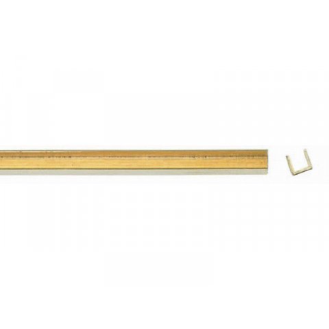 Brass U-channel strips, equilateral 1.0 x 1.0 x 0.2  l=1000 mm