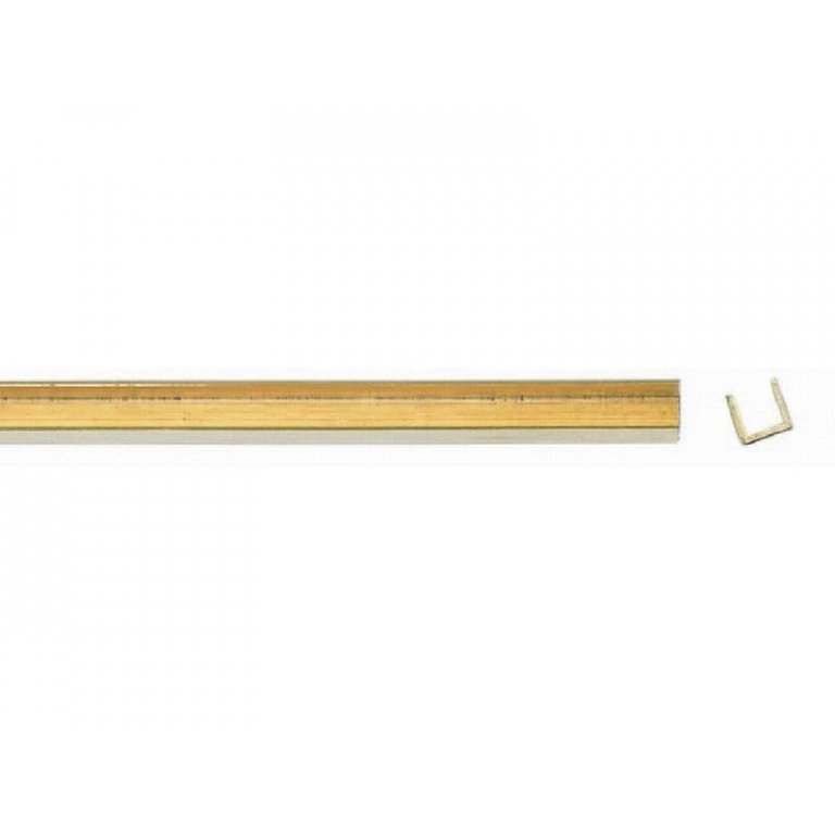 Brass U-channel strips, equilateral