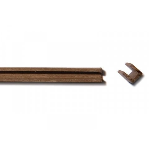 Walnut wood U-channel strip, equilateral 3.0 x 3.0 x app. 0.8  l=1000 mm