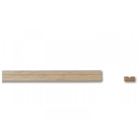 Listelli scanalati in legno abachi 5,0 x 10,0, scanalatura 1,5 x 1,5 l = 1000 mm