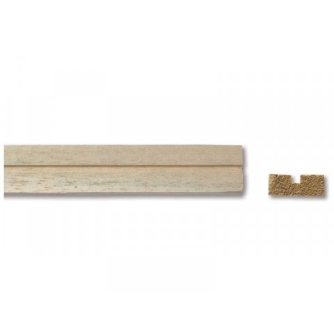 Listelli scanalati in legno abachi 8,0 x 20,0, scanalatura 3,0 x 3,0 l = 1000 mm