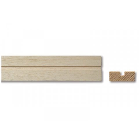 Listelli scanalati in legno abachi 10,0 x 25,0, scanalatura 4,0 x 4,0 l = 1000 mm