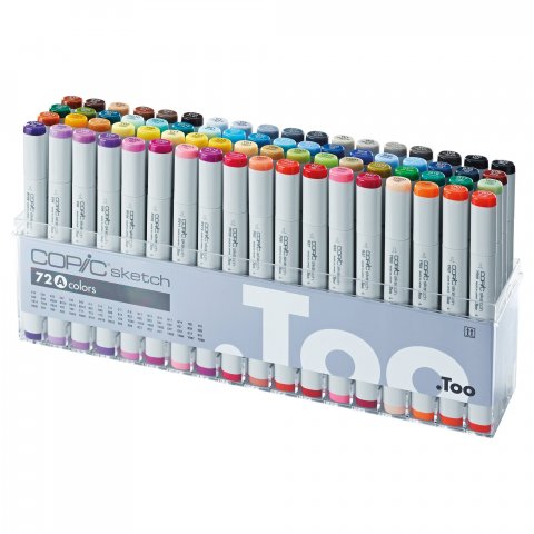 Copic Sketch Sets, 72er-Set Set A, 60 Farben, 10 grau, 100, 110