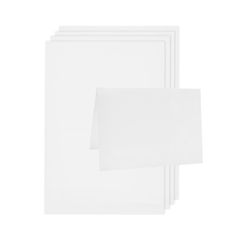 Paper Poetry Tarjetas plegables DIN A6 de lujo Formato vertical, 105 x 148, 5 unidades, 01 blanco