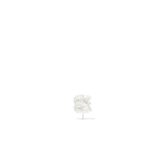 Laubbäume geätzt h=75 mm, weiß, weißer Stamm