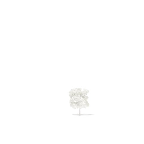 Etched brass deciduous trees h=85 mm, white, white trunk