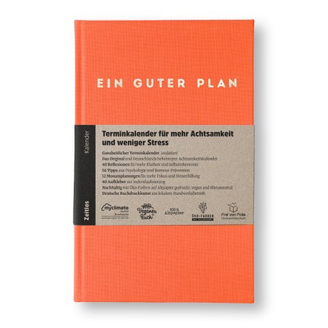 Weekly planner A good plan undated 14,5 x 22,5 cm, hardcover, coral